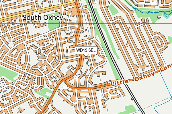 WD19 6EL map - OS VectorMap District (Ordnance Survey)