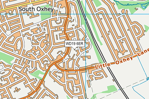 WD19 6ER map - OS VectorMap District (Ordnance Survey)