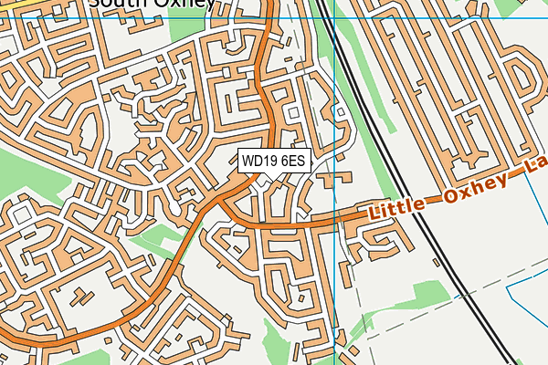 WD19 6ES map - OS VectorMap District (Ordnance Survey)