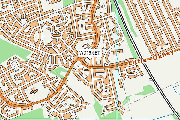 WD19 6ET map - OS VectorMap District (Ordnance Survey)