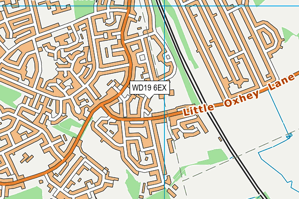 WD19 6EX map - OS VectorMap District (Ordnance Survey)