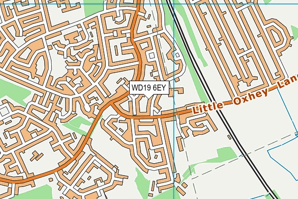 WD19 6EY map - OS VectorMap District (Ordnance Survey)