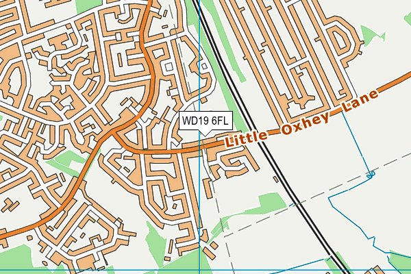 WD19 6FL map - OS VectorMap District (Ordnance Survey)