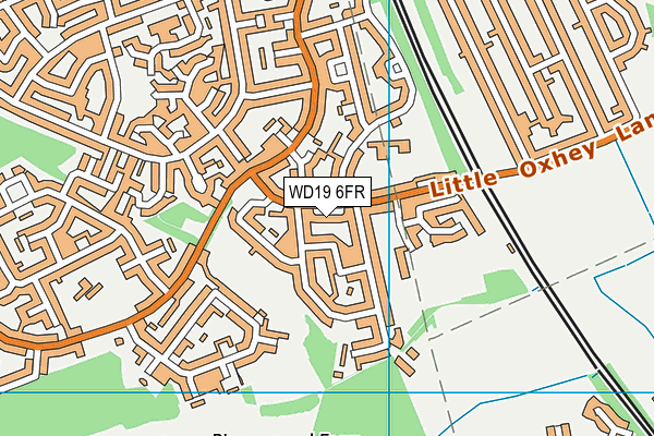 WD19 6FR map - OS VectorMap District (Ordnance Survey)