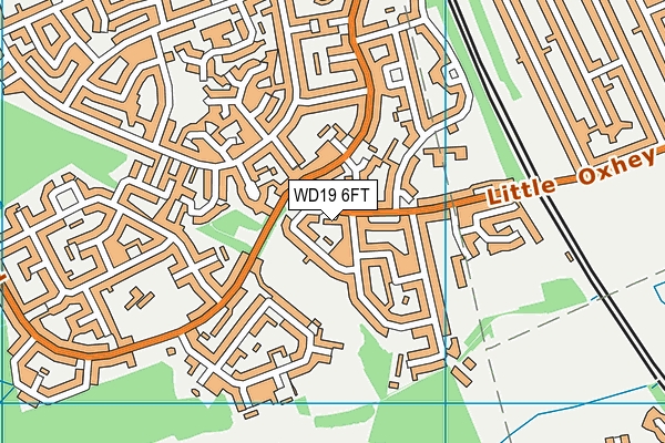 WD19 6FT map - OS VectorMap District (Ordnance Survey)