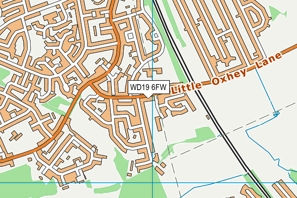 Oxhey Jets Football Club map (WD19 6FW) - OS VectorMap District (Ordnance Survey)