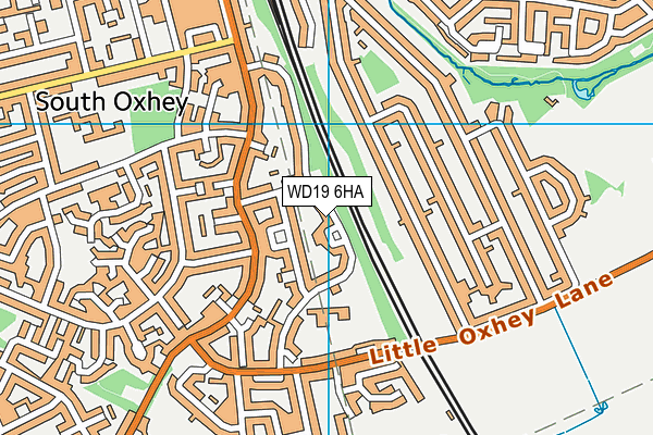 WD19 6HA map - OS VectorMap District (Ordnance Survey)