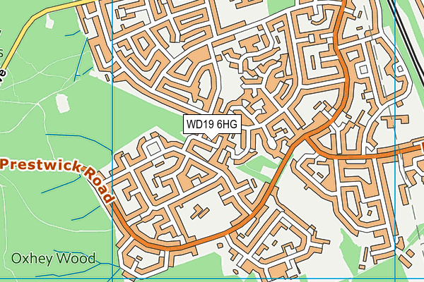 WD19 6HG map - OS VectorMap District (Ordnance Survey)