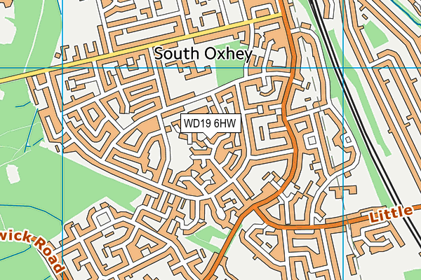 WD19 6HW map - OS VectorMap District (Ordnance Survey)