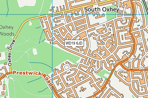 WD19 6JD map - OS VectorMap District (Ordnance Survey)