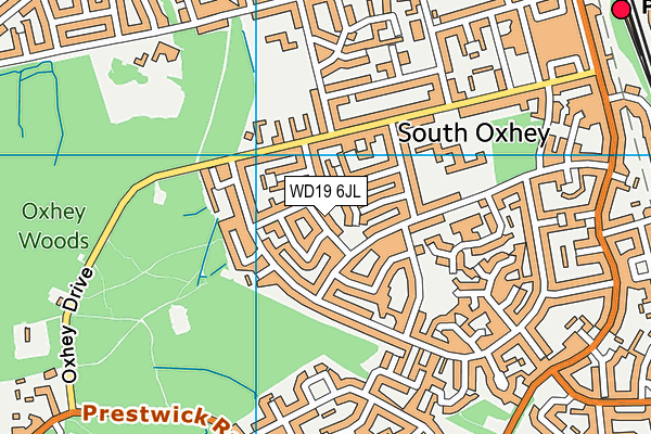 WD19 6JL map - OS VectorMap District (Ordnance Survey)