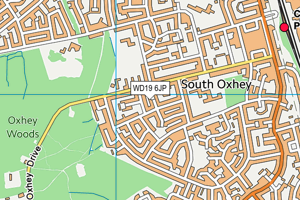 WD19 6JP map - OS VectorMap District (Ordnance Survey)