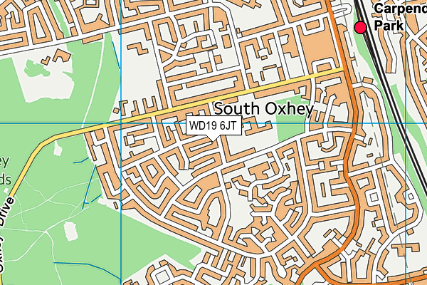 WD19 6JT map - OS VectorMap District (Ordnance Survey)
