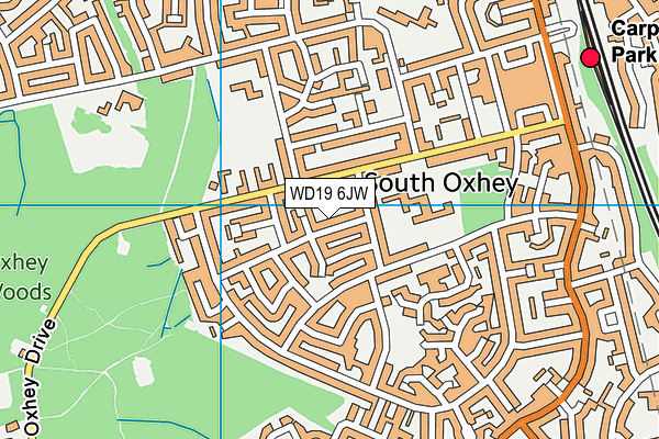 WD19 6JW map - OS VectorMap District (Ordnance Survey)