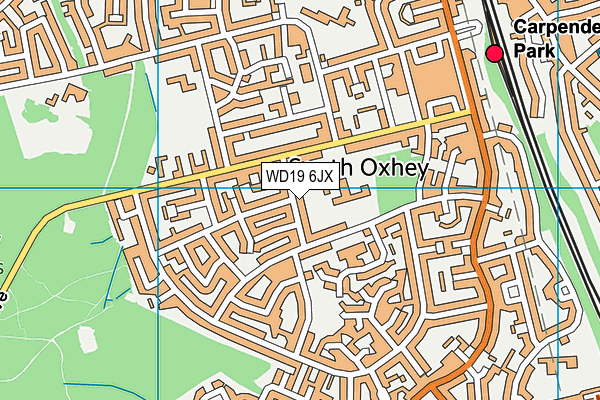 WD19 6JX map - OS VectorMap District (Ordnance Survey)