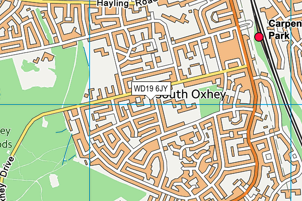 WD19 6JY map - OS VectorMap District (Ordnance Survey)