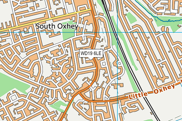 WD19 6LE map - OS VectorMap District (Ordnance Survey)
