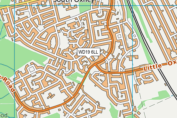 WD19 6LL map - OS VectorMap District (Ordnance Survey)