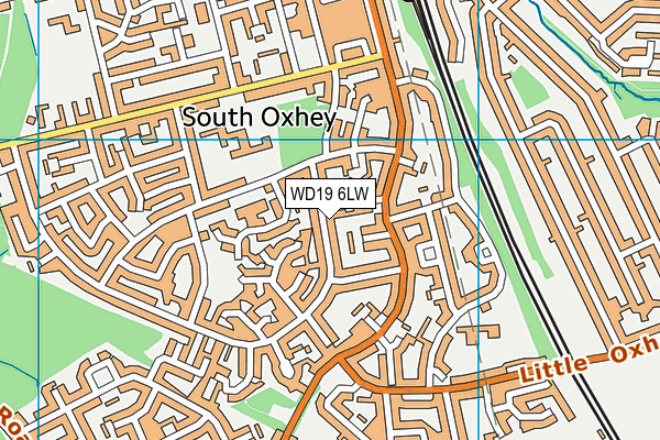 WD19 6LW map - OS VectorMap District (Ordnance Survey)