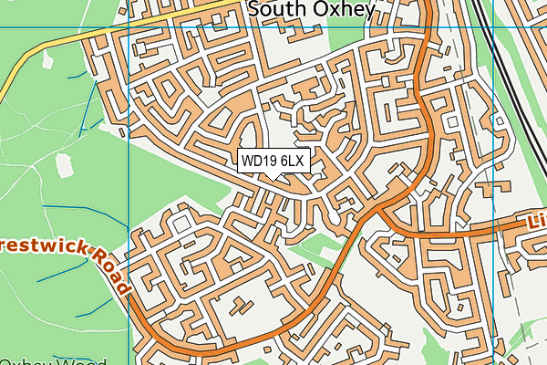 WD19 6LX map - OS VectorMap District (Ordnance Survey)