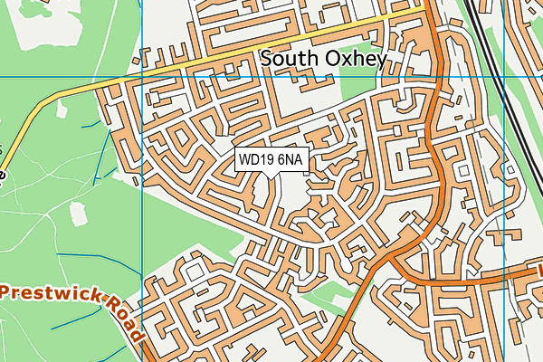 WD19 6NA map - OS VectorMap District (Ordnance Survey)