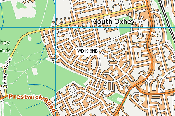 WD19 6NB map - OS VectorMap District (Ordnance Survey)