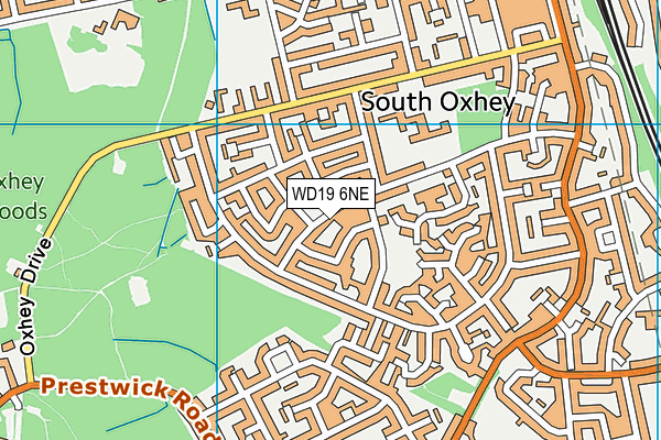 WD19 6NE map - OS VectorMap District (Ordnance Survey)