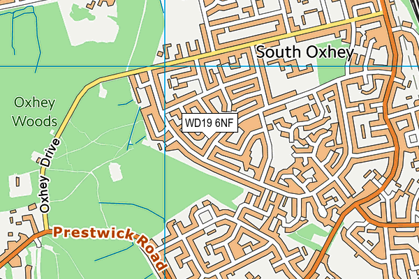 WD19 6NF map - OS VectorMap District (Ordnance Survey)