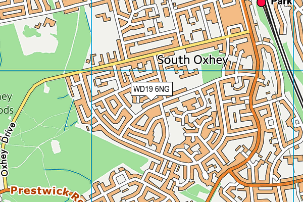 WD19 6NG map - OS VectorMap District (Ordnance Survey)