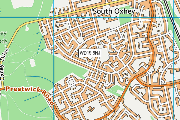 WD19 6NJ map - OS VectorMap District (Ordnance Survey)
