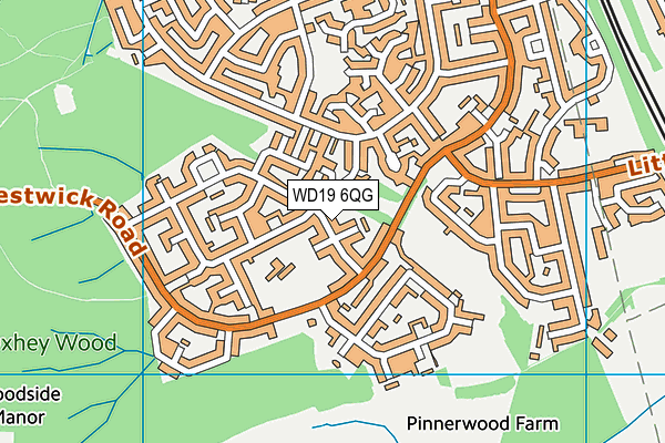 WD19 6QG map - OS VectorMap District (Ordnance Survey)