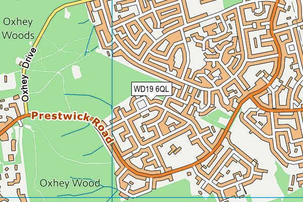 WD19 6QL map - OS VectorMap District (Ordnance Survey)
