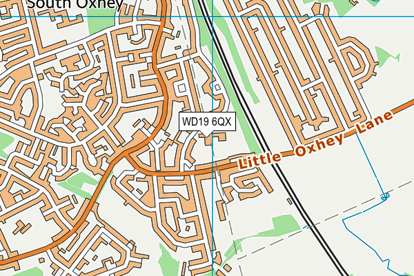 WD19 6QX map - OS VectorMap District (Ordnance Survey)