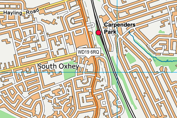 WD19 6RQ map - OS VectorMap District (Ordnance Survey)
