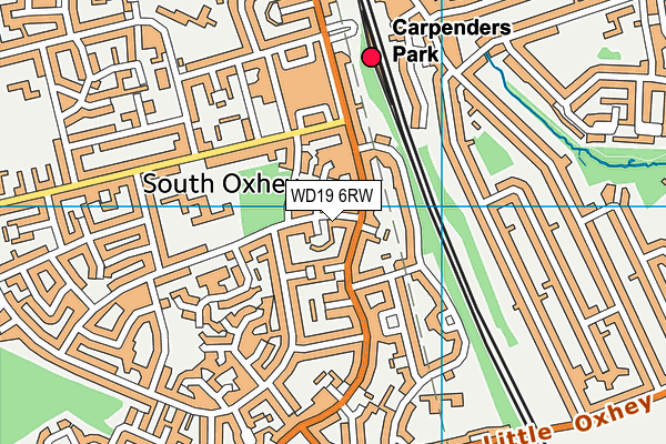 WD19 6RW map - OS VectorMap District (Ordnance Survey)