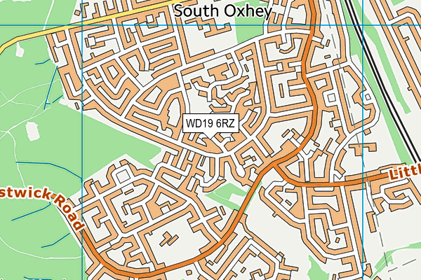 WD19 6RZ map - OS VectorMap District (Ordnance Survey)