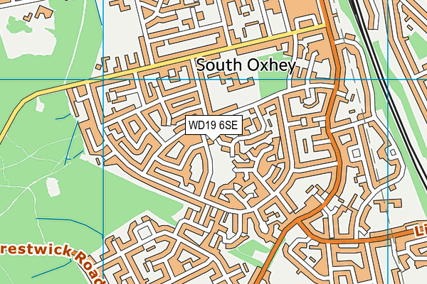 WD19 6SE map - OS VectorMap District (Ordnance Survey)