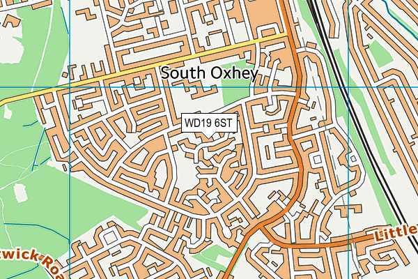 WD19 6ST map - OS VectorMap District (Ordnance Survey)