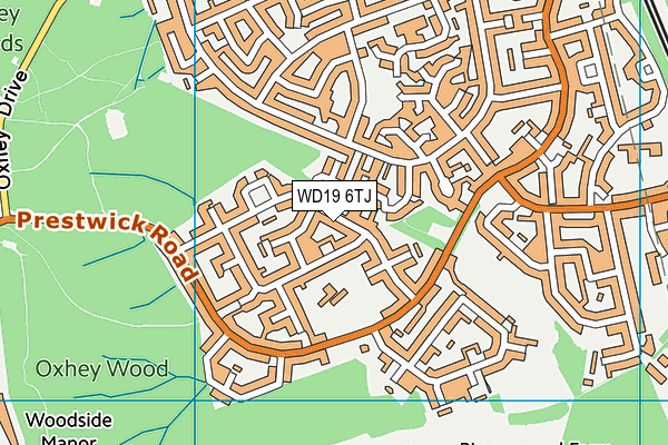 WD19 6TJ map - OS VectorMap District (Ordnance Survey)
