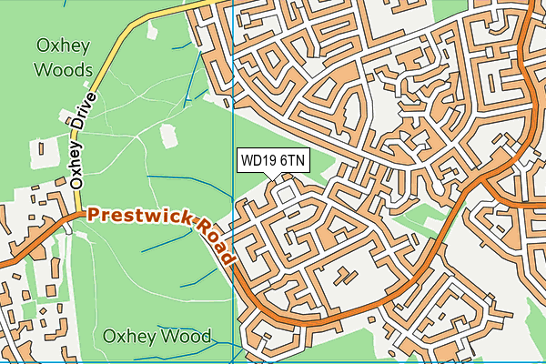 WD19 6TN map - OS VectorMap District (Ordnance Survey)