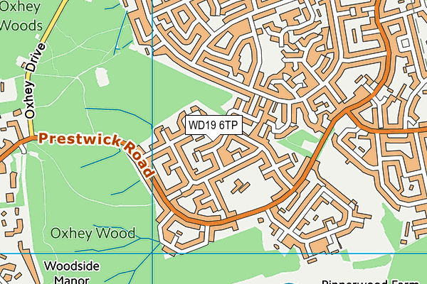 WD19 6TP map - OS VectorMap District (Ordnance Survey)