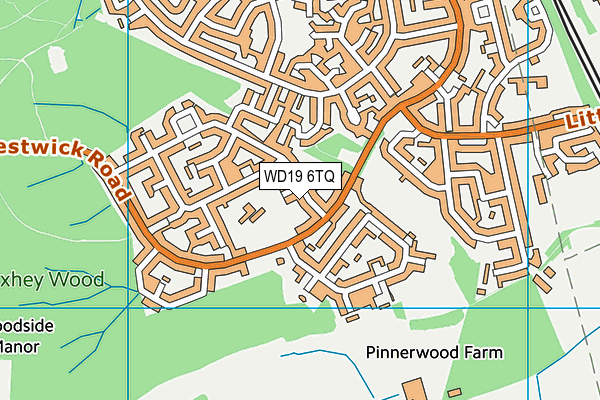 WD19 6TQ map - OS VectorMap District (Ordnance Survey)