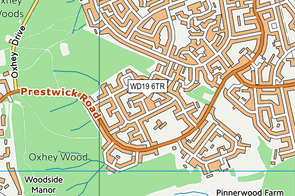 WD19 6TR map - OS VectorMap District (Ordnance Survey)