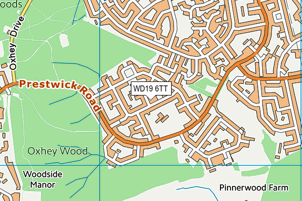 WD19 6TT map - OS VectorMap District (Ordnance Survey)
