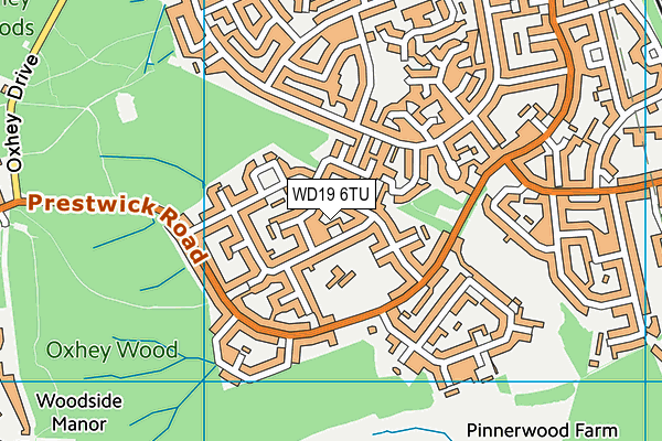 WD19 6TU map - OS VectorMap District (Ordnance Survey)