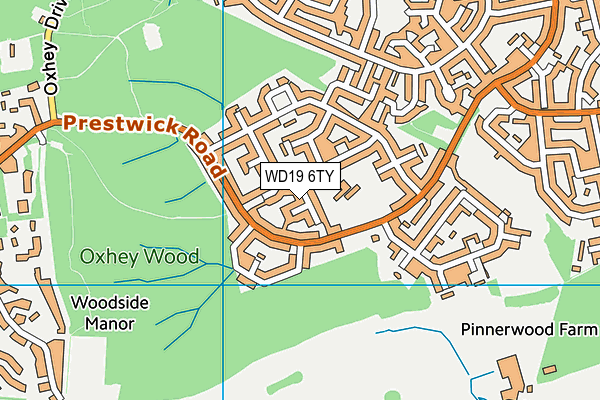 WD19 6TY map - OS VectorMap District (Ordnance Survey)