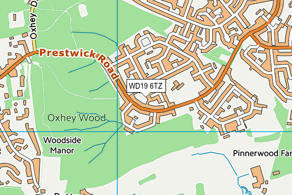 WD19 6TZ map - OS VectorMap District (Ordnance Survey)