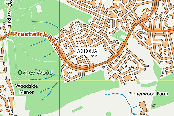 WD19 6UA map - OS VectorMap District (Ordnance Survey)