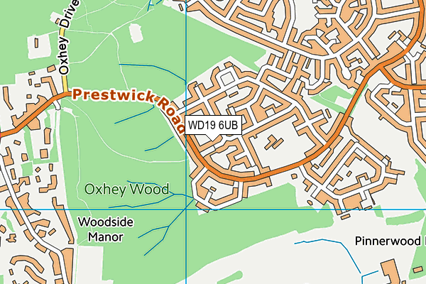 WD19 6UB map - OS VectorMap District (Ordnance Survey)
