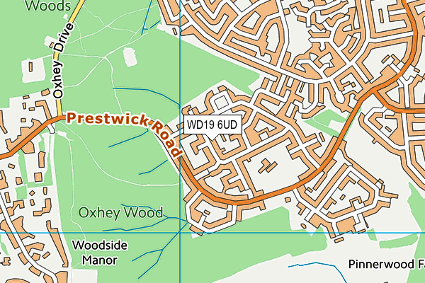 WD19 6UD map - OS VectorMap District (Ordnance Survey)